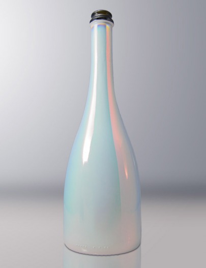 Iridescenza.-bottiglia-di-vetro-metallizzata-iridescente-effetto-madreperla